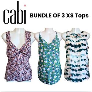 Cabi Bundle 3 XS Tops Floral Print Boho Casual Sleeveless Women's Spring Summer